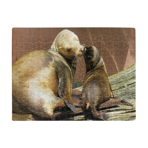 Seal Kisses A3 Size Jigsaw Puzzle (Set of 252 Pieces)