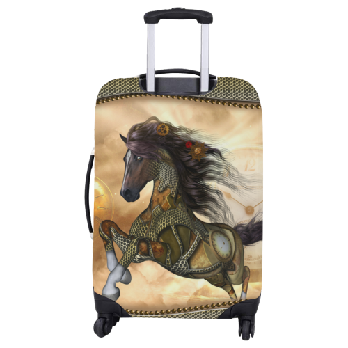 Aweseome steampunk horse, golden Luggage Cover/Large 26"-28"