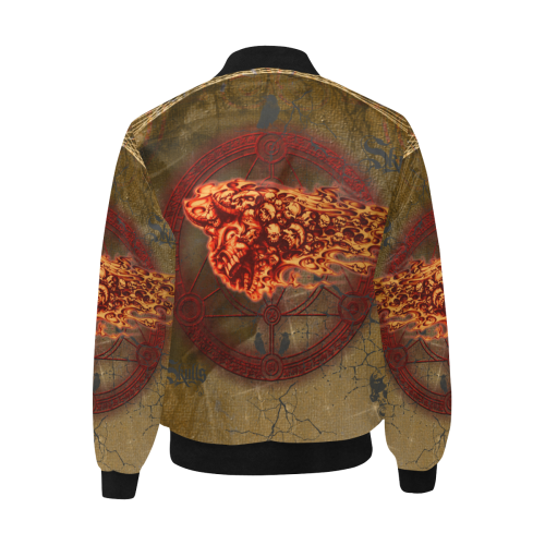 Awesome, creepy flyings skulls All Over Print Quilted Bomber Jacket for Men (Model H33)
