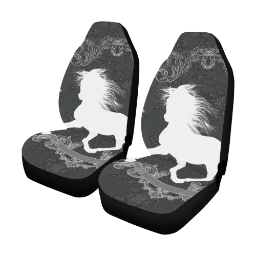 Horse, black and white Car Seat Covers (Set of 2)