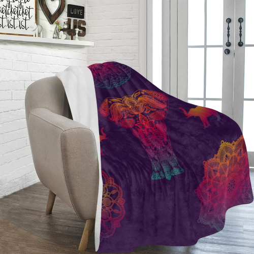 Colorful Elephant Mandala Ultra-Soft Micro Fleece Blanket 60"x80"