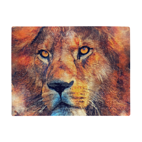 lion art #lion #animals #cat A3 Size Jigsaw Puzzle (Set of 252 Pieces)