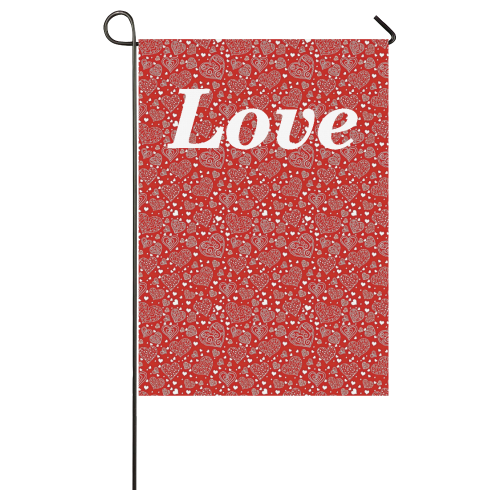 red white hearts Garden Flag 28''x40'' （Without Flagpole）