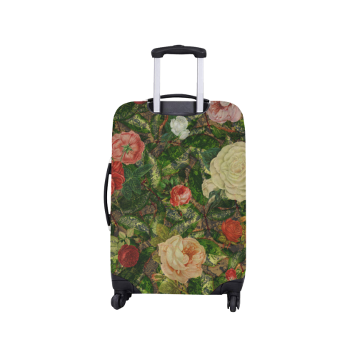 Vintage Wallpaper - Colored Roses Pattern II Luggage Cover/Small 18"-21"