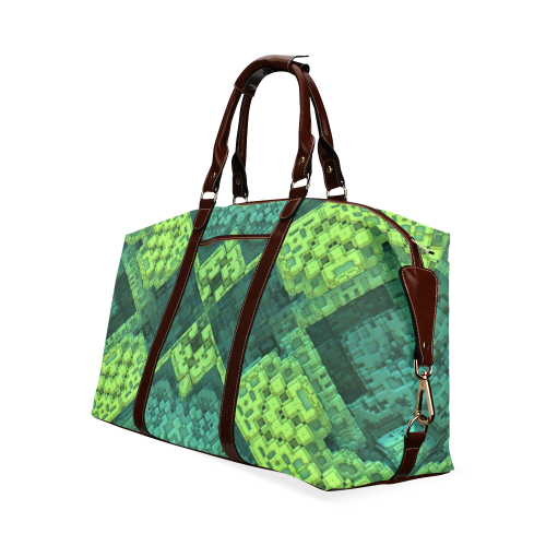 Green Theme 3D Mosaic Classic Travel Bag (Model 1643) Remake