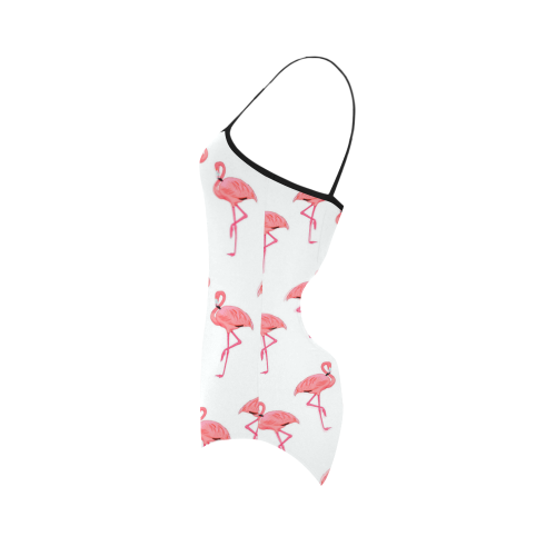 Pink Flamingo Pattern Tropical Beach Strap Swimsuit ( Model S05)
