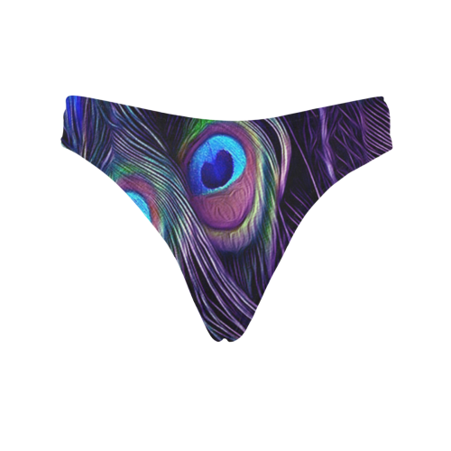 Peacock Feather Women's All Over Print Thongs (Model L30)