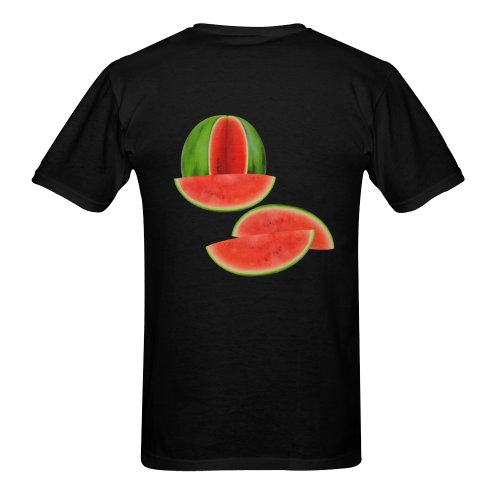 Watercolor Watermelon, red, green and sweet Men's T-Shirt in USA Size (Two Sides Printing)