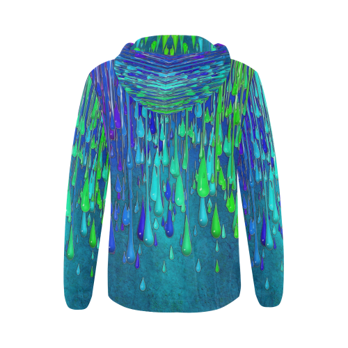 dripping paint All Over Print Full Zip Hoodie for Women (Model H14)