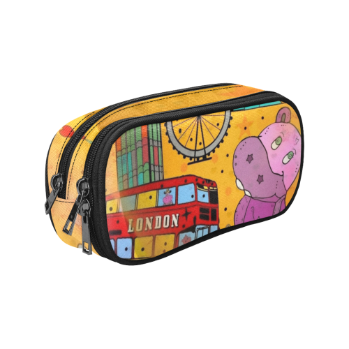 London Hippo by Nico Bielow Pencil Pouch/Large (Model 1680)