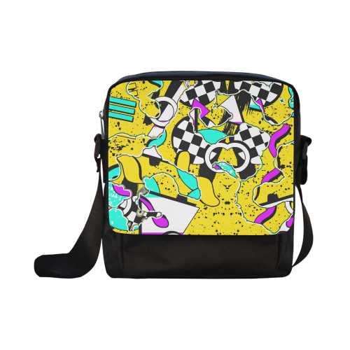 Shapes on a yellow background Crossbody Nylon Bags (Model 1633)