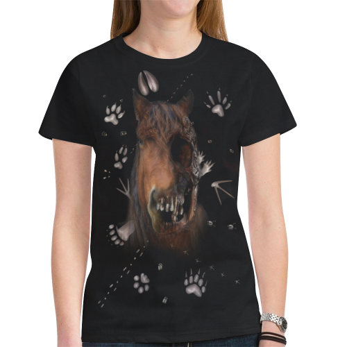 Shaman Totem Horse New All Over Print T-shirt for Women (Model T45)