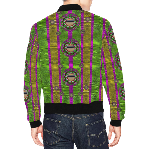 Sunset love in the rainbow decorative All Over Print Bomber Jacket for Men/Large Size (Model H19)