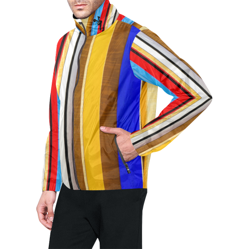 Colorful abstract pattern stripe art Unisex All Over Print Windbreaker (Model H23)