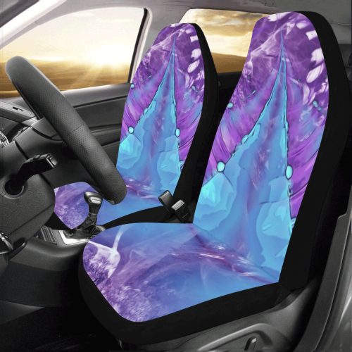 Abstract Fractal Painting - blue magenta pink Car Seat Covers (Set of 2)