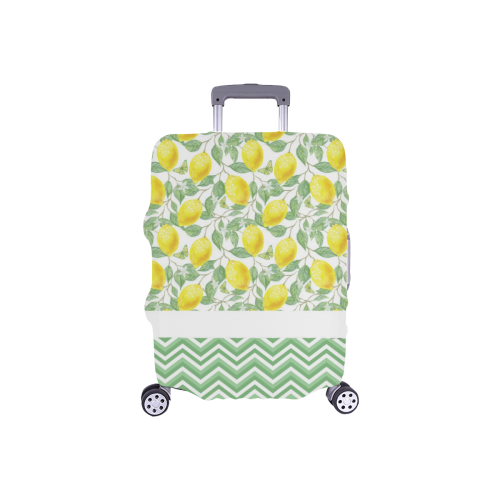 Lemons With Chevron Luggage Cover/Small 18"-21"