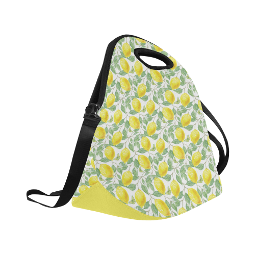 Lemons And Butterfly Neoprene Lunch Bag/Large (Model 1669)