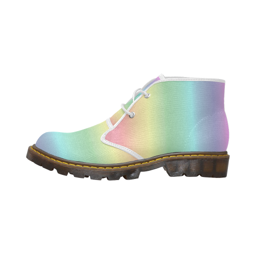 Pastel Rainbow Women's Canvas Chukka Boots (Model 2402-1)