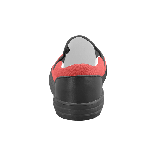 Cherry Red Men's Slip-on Canvas Shoes (Model 019)