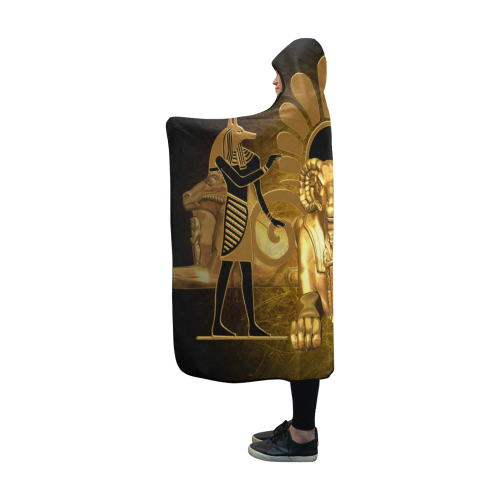 Anubis the egyptian god Hooded Blanket 60''x50''