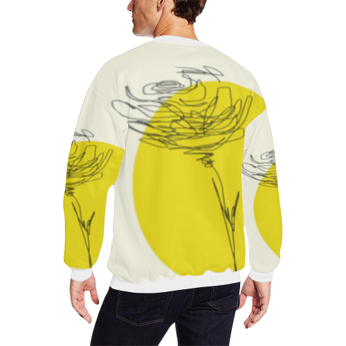 abstract rose Men's Oversized Fleece Crew Sweatshirt (Model H18)