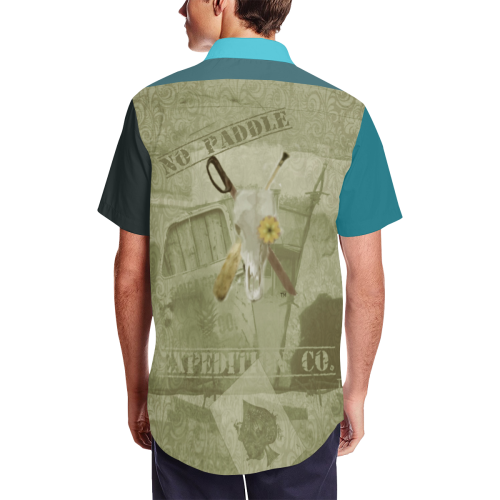 dusty aces Men's Short Sleeve Shirt with Lapel Collar (Model T54)