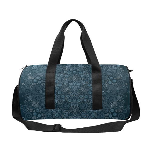 Blueberry Field, Blue, Watercolor Mandala Duffle Bag (Model 1679)