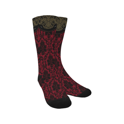 Gothic Victorian Black'n Red Pattern Men's Custom Socks