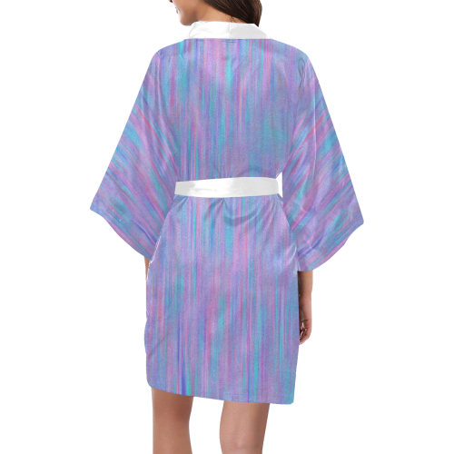 Purple Turquoise Watercolor Kimono Robe