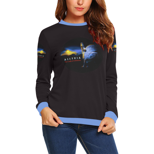 The Assyria All Over Print Crewneck Sweatshirt for Women (Model H18)