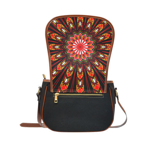 The Connection Red Saddle Bag/Small (Model 1649)(Flap Customization)