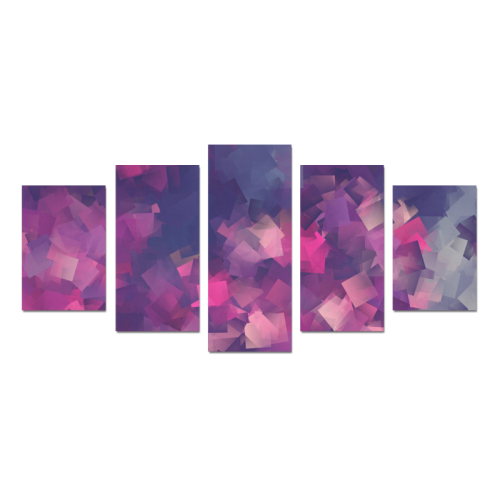 purple pink magenta cubism #modern Canvas Print Sets D (No Frame)