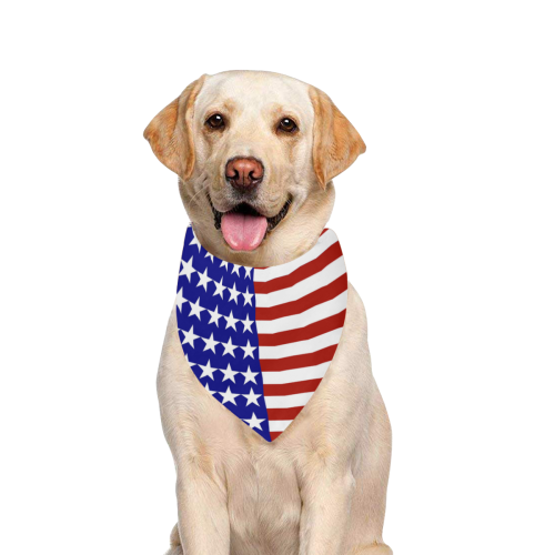USA Patriotic Stars & Stripes Pet Dog Bandana/Large Size