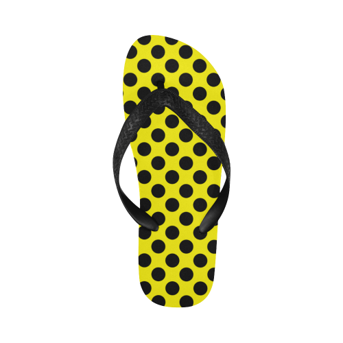 Reverse Colors Polka Dots Flip Flops for Men/Women (Model 040)