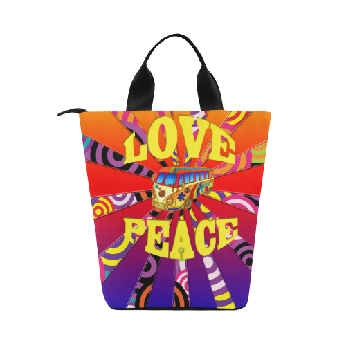Boho Love and Peace Nylon Lunch Tote Bag (Model 1670)