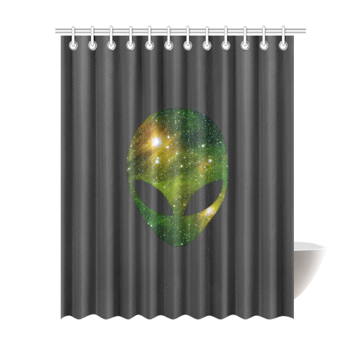 Cosmic Alien - Galaxy - Stars Shower Curtain 69"x84"