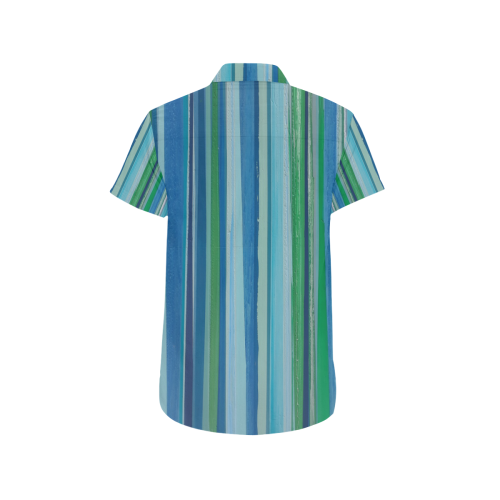 painted stripe Men's All Over Print Short Sleeve Shirt/Large Size (Model T53)