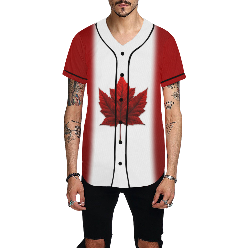 Canada Flag Baseball Shirts All Over Print Baseball Jersey for Men (Model T50)