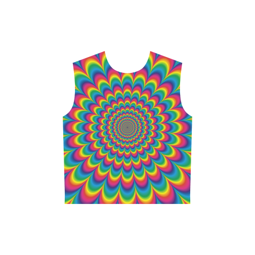 Crazy Psychedelic Flower Power Hippie Mandala All Over Print Sleeveless Hoodie for Women (Model H15)