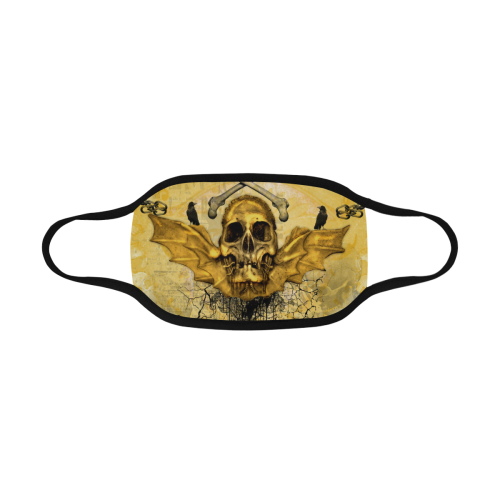 Awesome skull in golden colors Mouth Mask