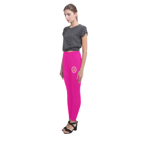 White Emblem G Pink Cassandra Women's Leggings (Model L01)