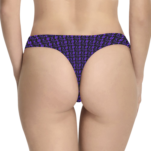NUMBERS Collection Symbols Purple Women's All Over Print Thongs (Model L30)