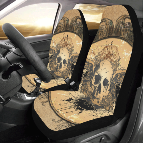 Awesome skull with wings and grunge Car Seat Covers (Set of 2)