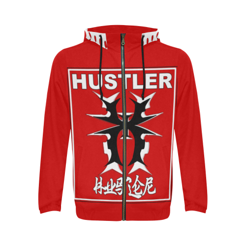 Hustler Shaolin Hoodie All Over Print Full Zip Hoodie for Men/Large Size (Model H14)