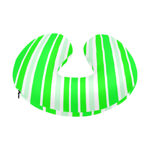 Neon Green Stripes U-Shape Travel Pillow