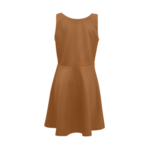 color saddle brown Girls' Sleeveless Sundress (Model D56)