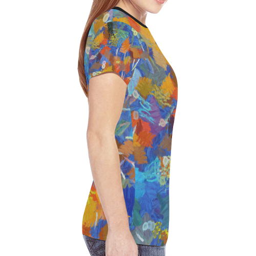 Colorful paint strokes New All Over Print T-shirt for Women (Model T45)