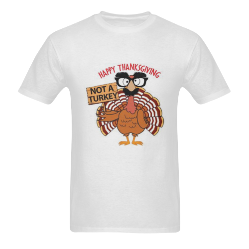 Happy Thanksgiving Not A Turkey Men's T-Shirt in USA Size (Two Sides Printing)