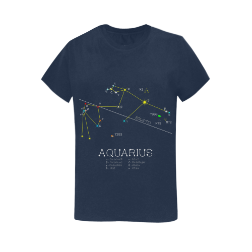 Star Aquarius Zodiac horoscope funny astrology sky Women's T-Shirt in USA Size (Two Sides Printing)
