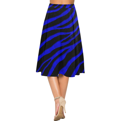 Ripped SpaceTime Stripes - Blue Aoede Crepe Skirt (Model D16)